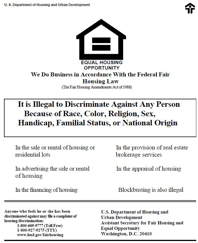 HUD Fair Housing Poster